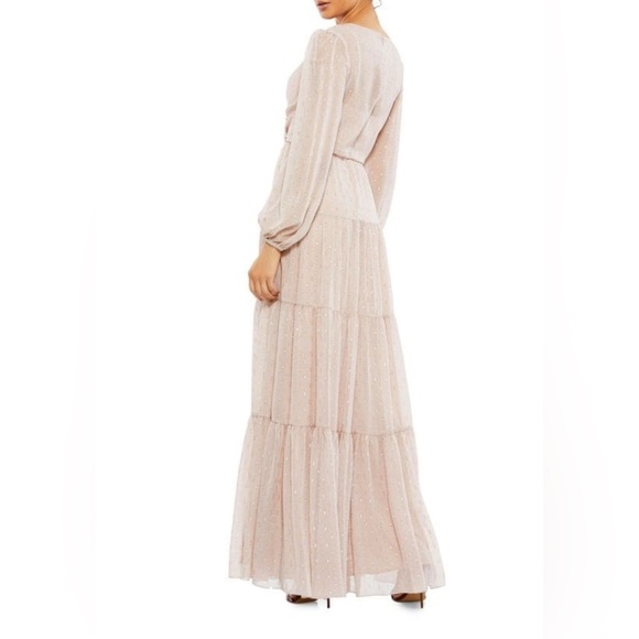 MAC DUGGAL Tiered Blouson Sleeve Maxi Dress NWT Size 10 Style 49514 - Picture 3 of 8